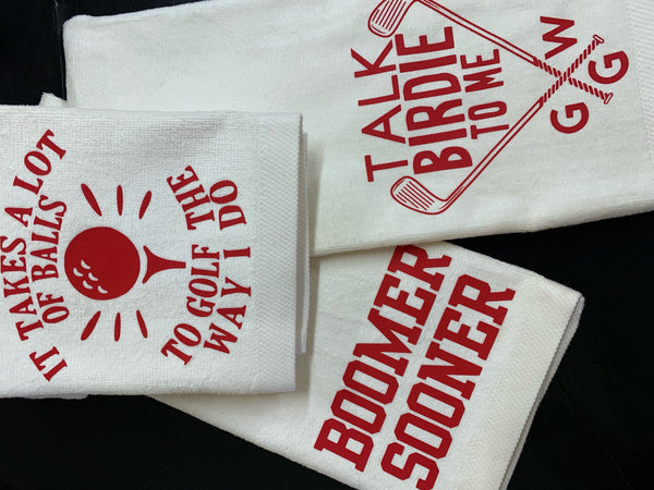 OU golf towels